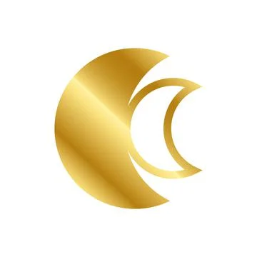 Magic gold moon. Graphic elements for astrology. Golden moon icon illustration  Stock Illustration