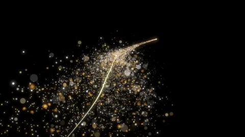 Magic Golden Particles Stock Footage 294589031