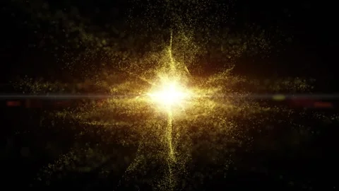 Magic golden sphere with particles loop animation Stock Footage 340590494