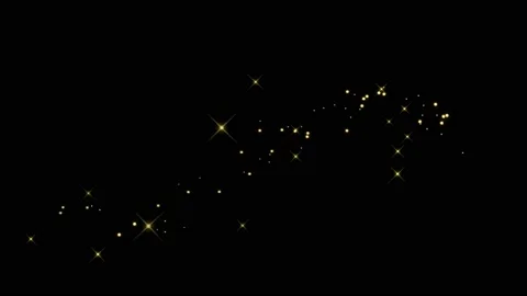 Magic golden stars motion graphics with night background Stock Footage 133220732