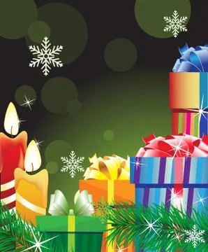 Magic green christmas background Stock Illustration