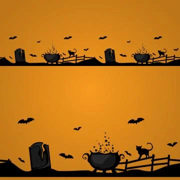 Magic Halloween border Stock Illustration
