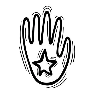 Magic hand. Astrology. Mystical element. Hand drawn magical vintage sign Stock Illustration