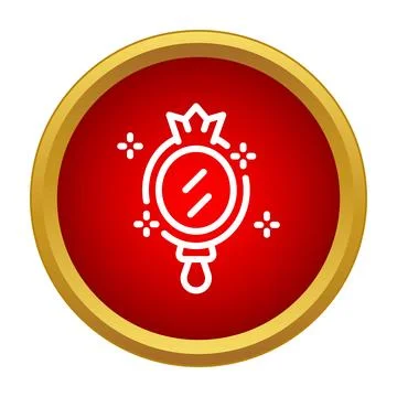 Magic hand mirror with crown and sparkles Stock Illustration