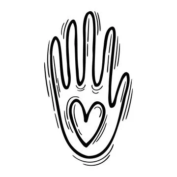 Magic hand. Mystical element. Astrology. Hand drawn magical vintage sign Stock Illustration