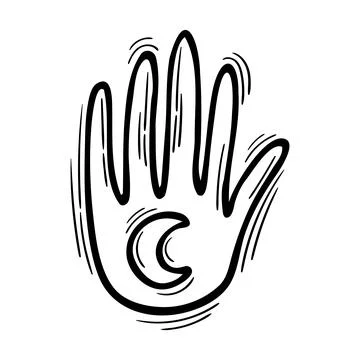 Magic hand. Mystical element. Hand drawn magical vintage sign. Astrology Stock Illustration