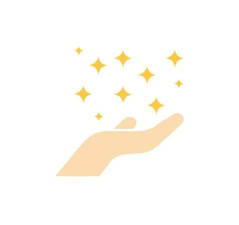 Magic in hand on white background Stock Illustration