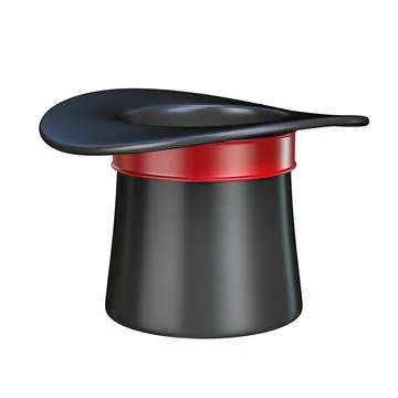 Magic hat 3D Magic hat 3D rendering illustration isolated on white backgro... 스톡 사진