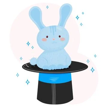 Magic hat and rabbit color Stock Illustration
