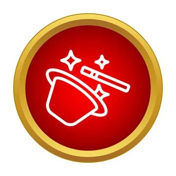 Magic hat and wand icon for entertainment concept Stock Illustration