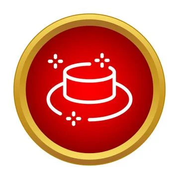 Magic hat appearing on red background icon Illustrazione stock