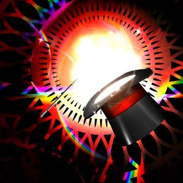 Magic hat on a bright background Stock Illustration