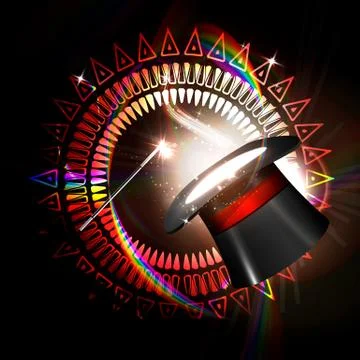 Magic hat on a bright background Stock Illustration