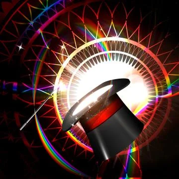 Magic hat on a bright background 스톡 일러스트