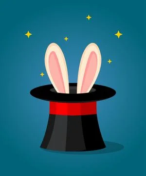 Magic hat with bunny ears Stock Illustration