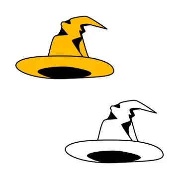 Magic hat in doodle drawing style. Halloween icon. Vector illustration Stock Illustration