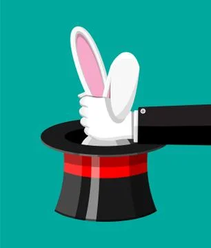 Magic hat with easter bunny ears. Stock Illustration