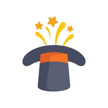 Magic hat exploding with stars and confetti Stock Illustration