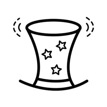 Magic hat icon  line style Illustrazione stock