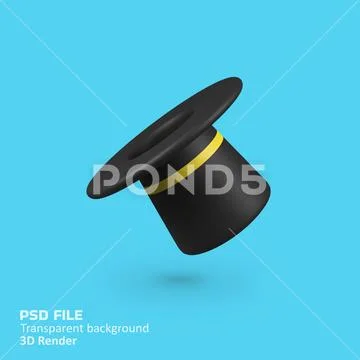 Magic hat isolated 3d render icon illustration Modello PSD