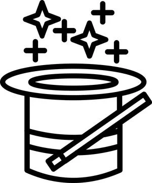 Magic Hat Line Icon Design Stock Illustration