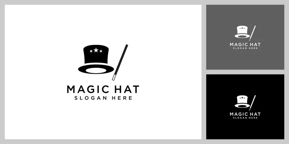 Magic hat logo design template Stock Illustration