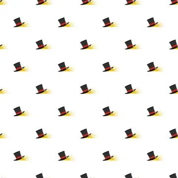 Magic hat pattern seamless Stock Illustration