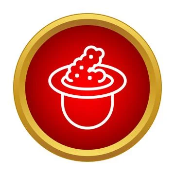Magic hat producing smoke flat style icon Stock Illustration