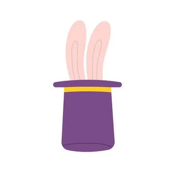 Magic hat with rabbit ears Ilustração Stock