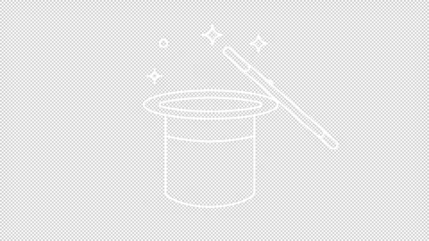 Magic hat with rabbit ears ui icon white line animation Stock Footage 321855523