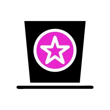 Magic hat with star.  Concept of magic, illusion, and entertainment. Stock Illustration