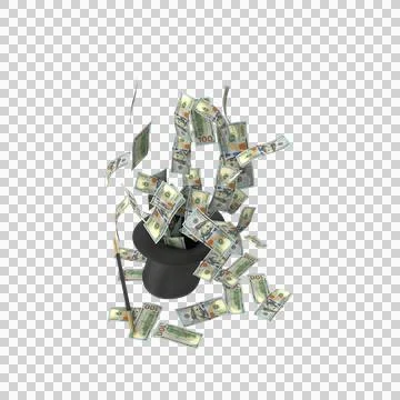 Magic Hat US 100 Dollar Money Fly Out 05 Stock Illustration