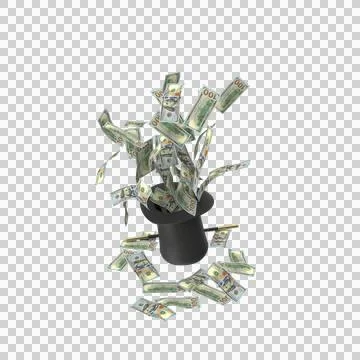 Magic Hat US 100 Dollar Money Fly Out 06 Stockillustratie
