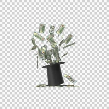Magic Hat US 100 Dollar Money Fly Out 11 Stock Illustration
