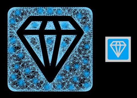 Magic Hatched Mesh Diamond with Glare Spots Stock Illustration