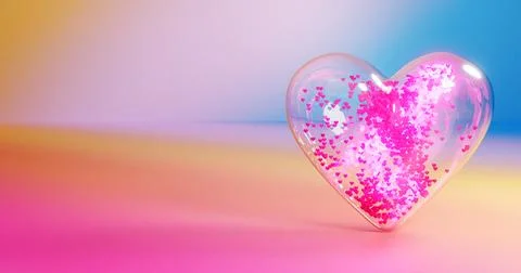 Magic of heart particles inside the glass heart jar and splashing particles Stock Illustration