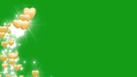Magic hearts motion graphics with green screen background Stock Footage 133302406