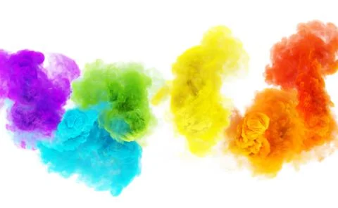 Magic heaven puffs of rainbow clouds Illustration
