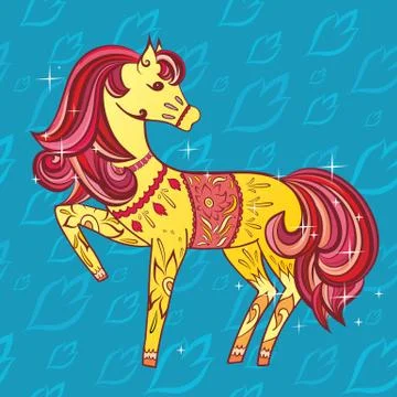 Magic Horse Vector Illustration Stock Illustration