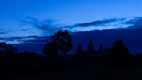 Magic hour at Angkor Wat Stock Photos