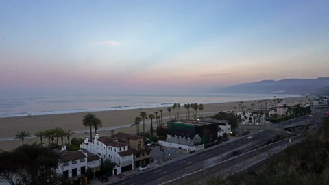 Magic hour clouds.  Pacific coast highway morning. Stock Footage 191056515