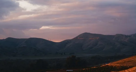 Magic Hour Hills and Clouds Video stock 87955711