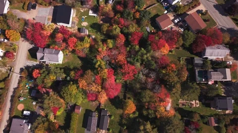 Magic Hour Over Small Town Neighborhood In Beechville Nova Scotia Canada Stock Footage 319954489