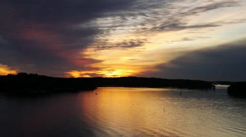Magic hour time in baltic sea, panorama Stock Footage 60581541