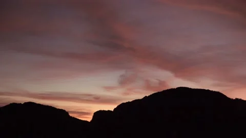Magic hours mountain landscape with twilight cloud sky after sunset Stock Footage 153505619