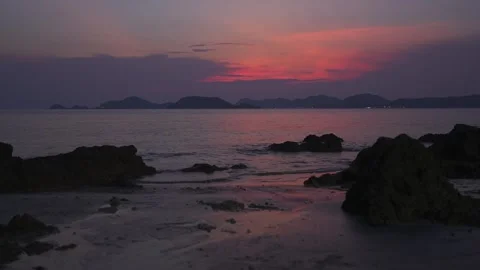 Magic hours sky after sunset on sea Stock Footage 240723673