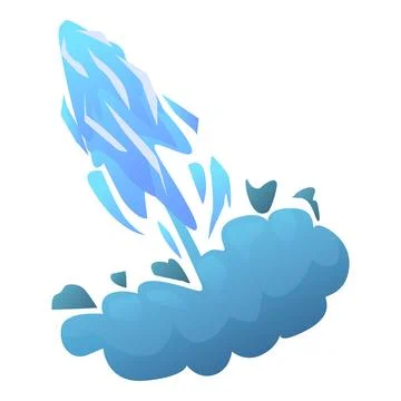 Magic ice missile exploding creating a cloud of ice shards and vapour 스톡 일러스트