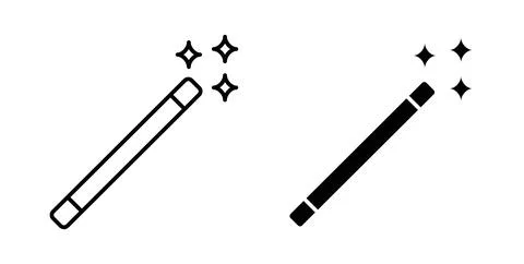 Magic icon. Style is flat and line symbol Stock Illustration