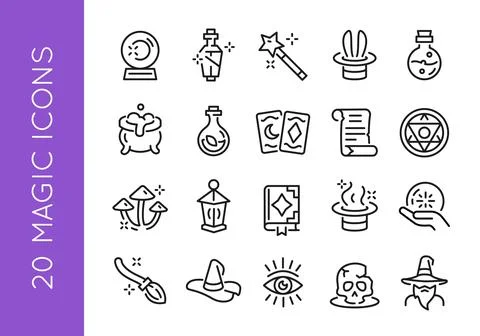 Magic Icons Set Stock Illustration