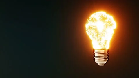 Magic Idea Glowing Creative Light Bulb 4k Stock Footage 145656297